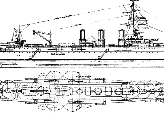 Корабль NMF La Motte-Picquet [Light Cruiser] (1928) - чертежи, габариты, рисунки